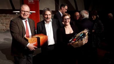 v.l. Christian Lange , Jürgen Hestler, Susann Rüthrich, MdB